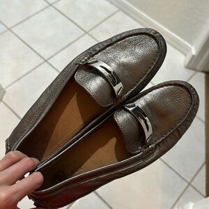 Coach Nola gray leather loafers 7.5